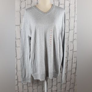 Old Navy V-Neck Sweater Mens Size Large Gray Long Sleeve Pullover XL NWT